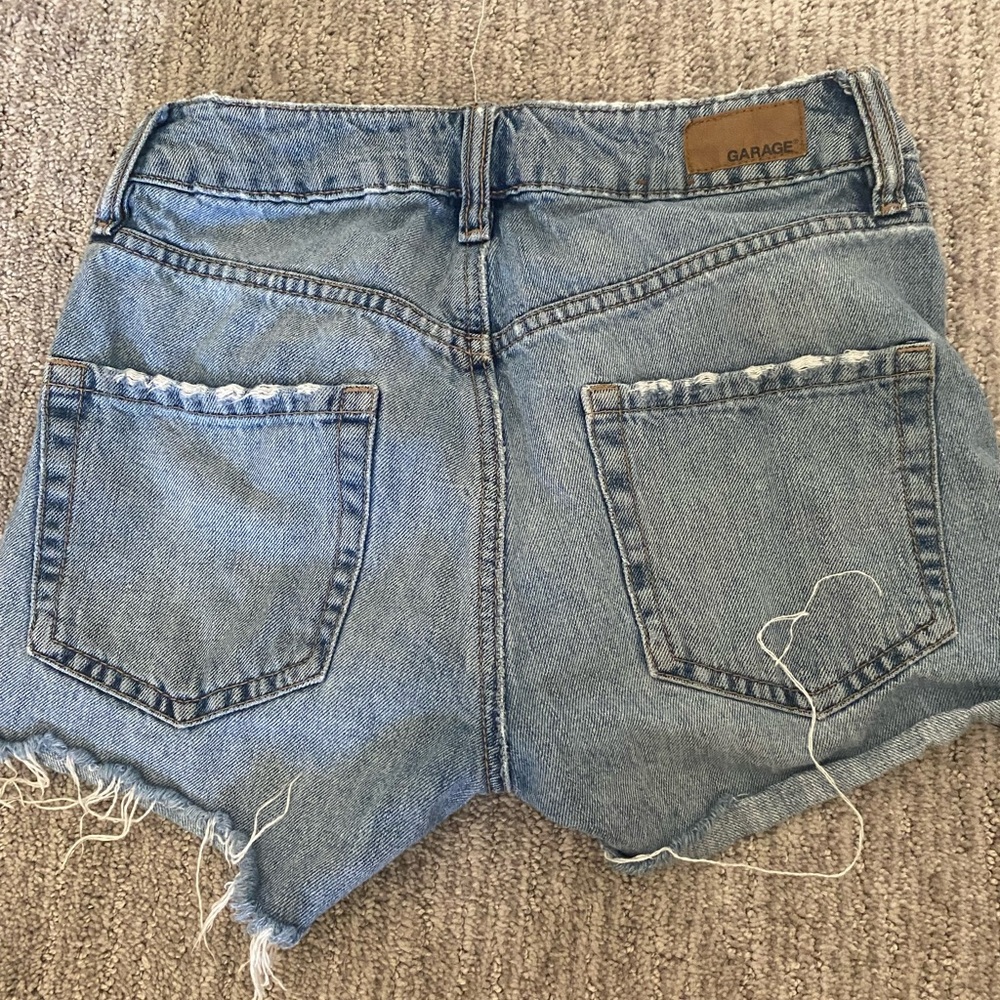 Light wash Garage jean shorts
